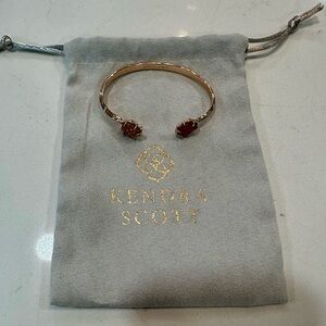 Kendra Scott pinch bracelet rose gold drusy vintage with bag